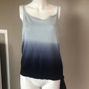 Tie dyed blue tank sweater side tie